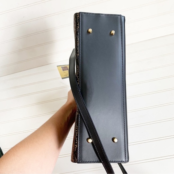 NWT Calja Italian Genuine Leather Embossed Over the Shoulder Purse Handcrafted - Picture 8 of 16